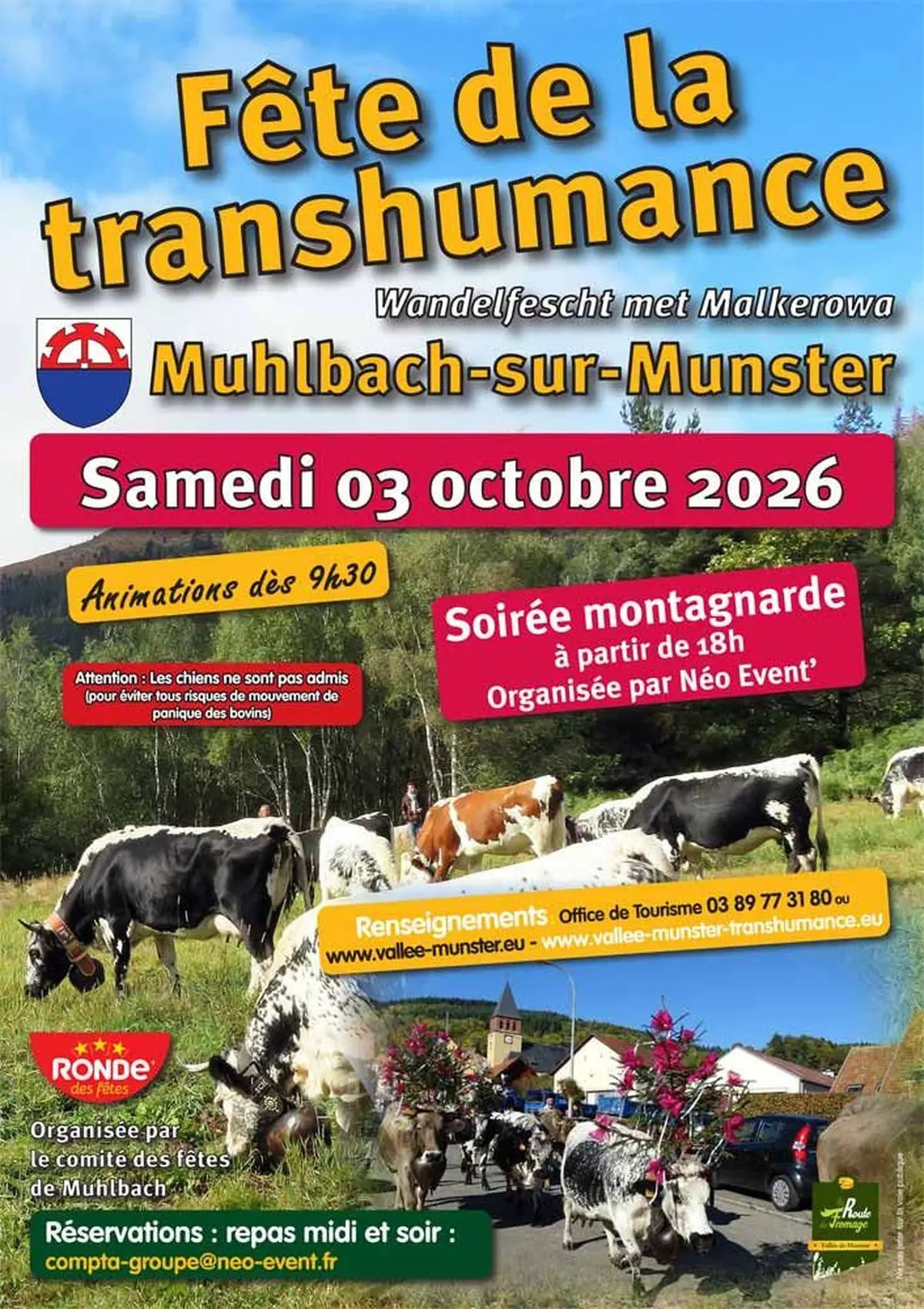 Fête de la Transhumance 2026 à Muhlbach-sur-Munster : le programme de l'édition d'automne
