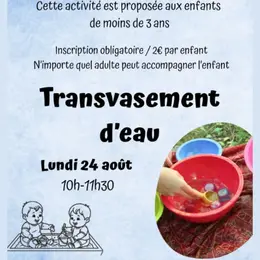 Transvasement d'eau et glaçons