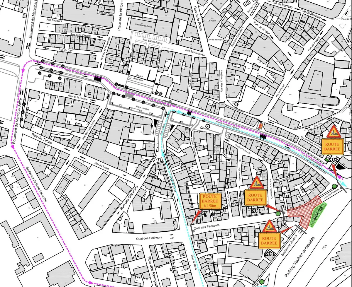 Travaux de sécurisation du carrefour Quai des Pêcheurs et Boulevard Vauban à Sélestat