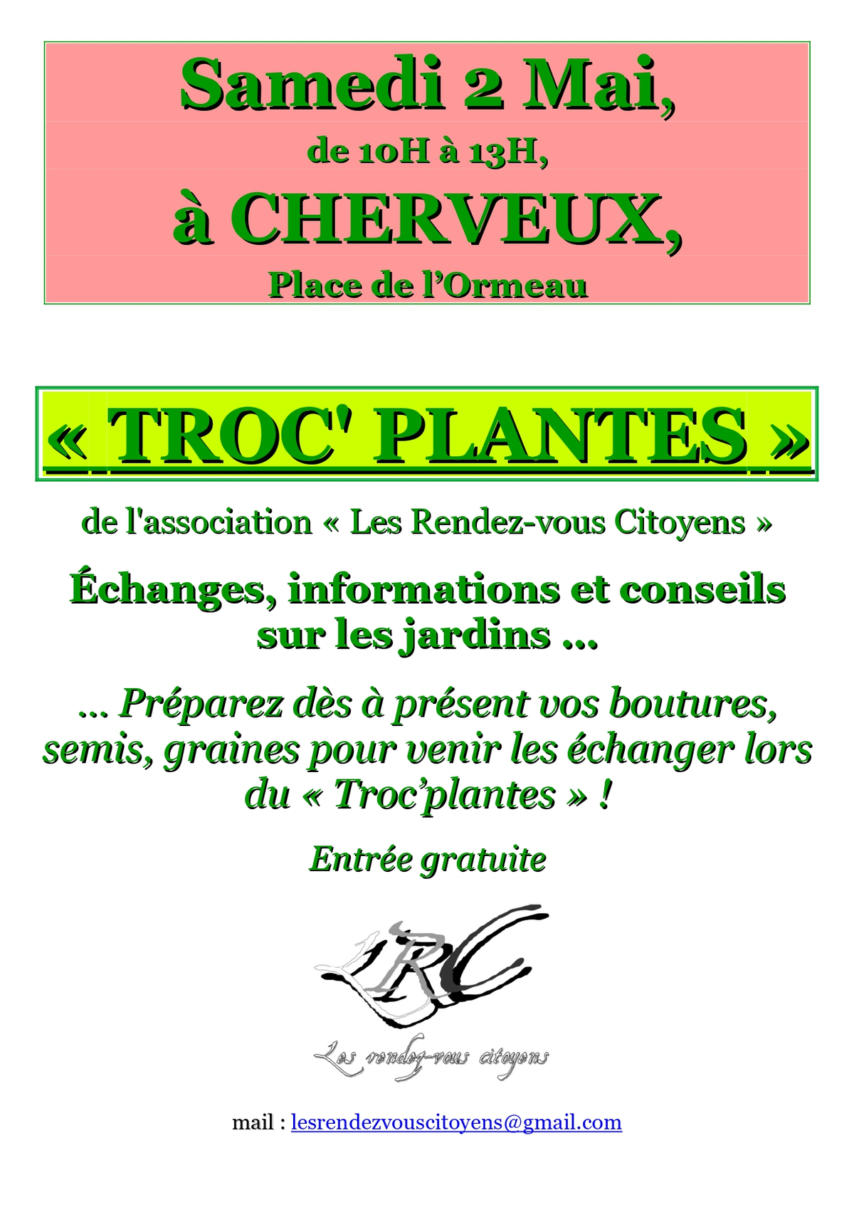 Troc Plantes à Cherveux
