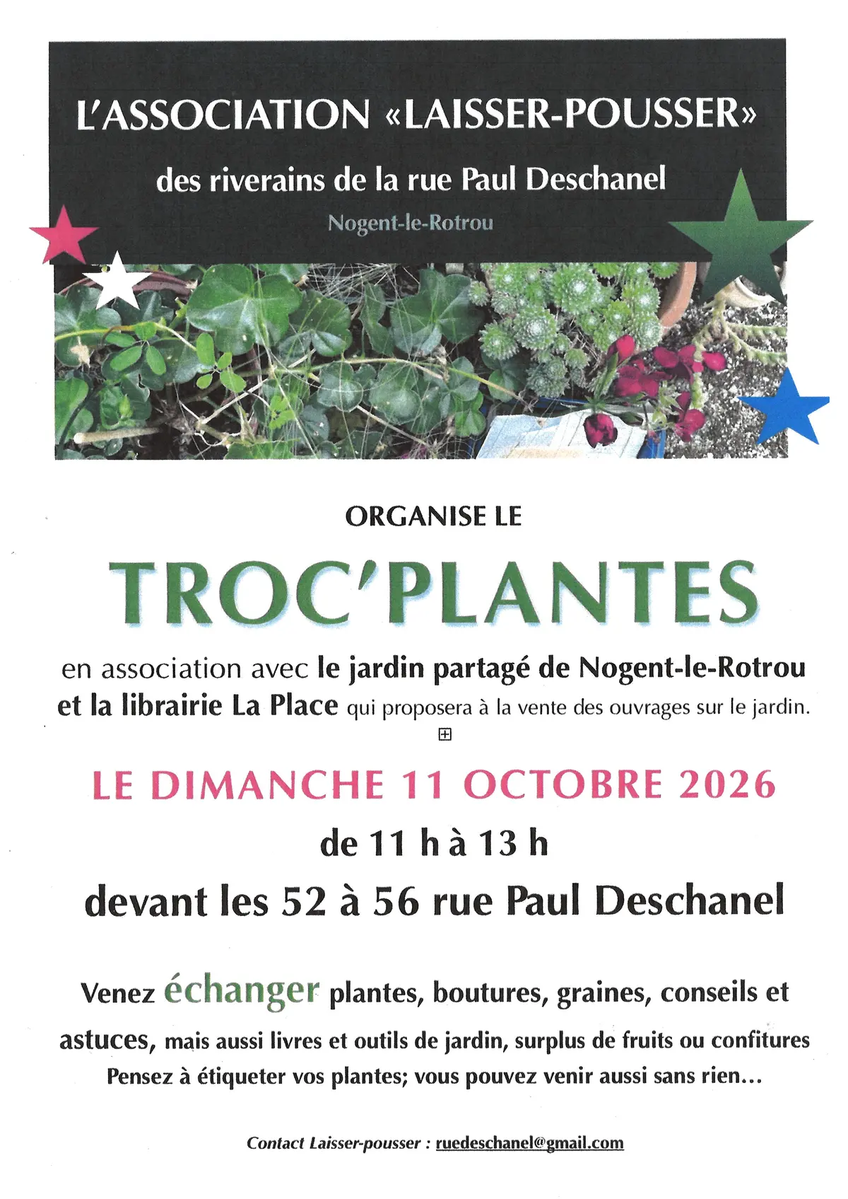 Troc'Plantes par l'asso Laisser-Pousser
