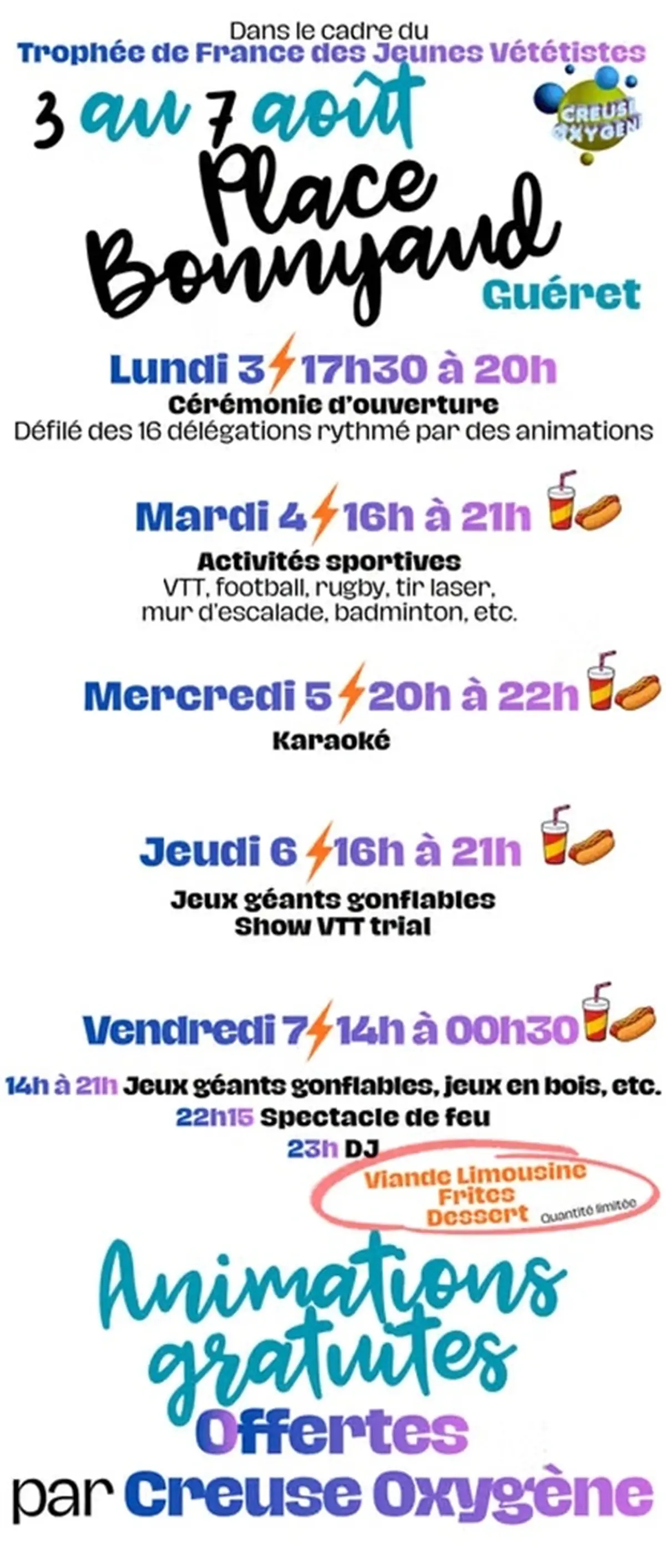 Trophée de France des jeunes vététistes : jeux gonflables, spectacle de feu et dj