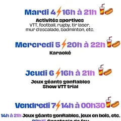 Trophée de France des jeunes vététistes : jeux gonflables, spectacle de feu et dj