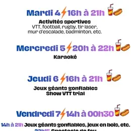 Trophée de France des jeunes vététistes : jeux gonflables, spectacle de feu et dj