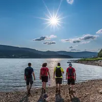 On marche vers l'eau là... Oui...mais la photo sera jolie. DR