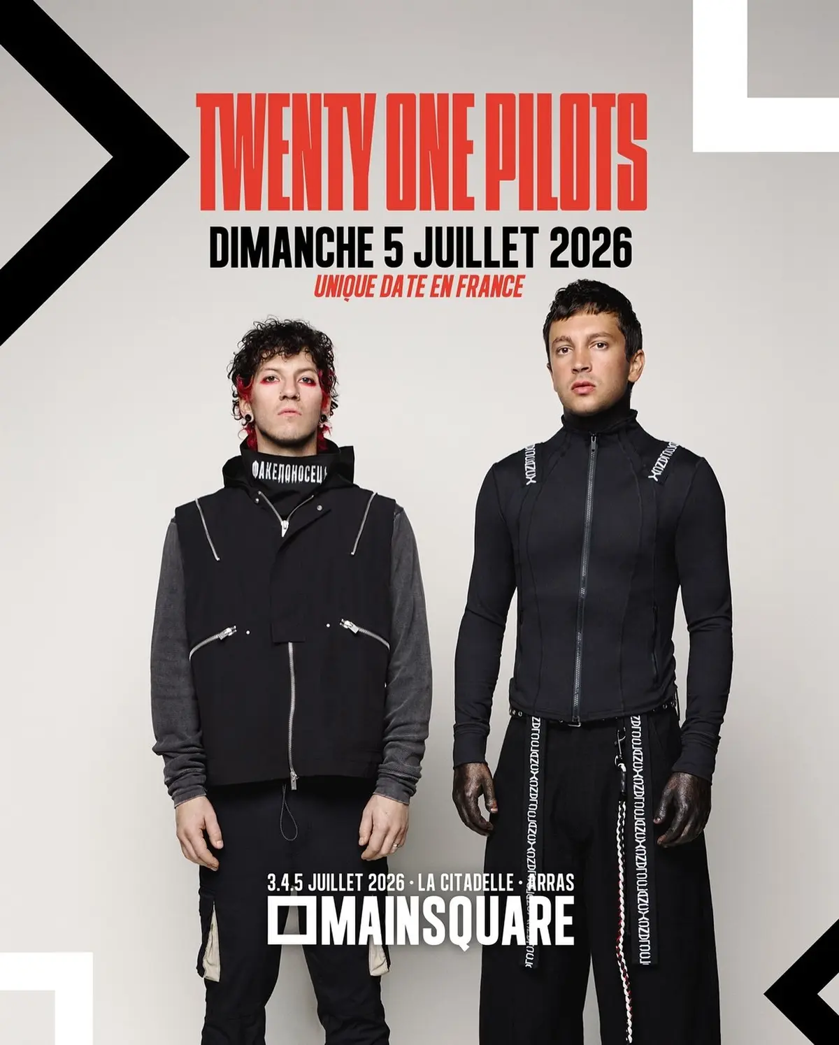 Twenty One Pilots à l'affiche du Main Square Festival 2026