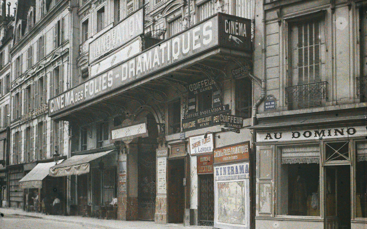 Cinéma des Folies-Dramatiques, rue René-Boulanger, par Auguste Léon, 1918, Musée départemental Albert- Kahn, Hauts de Seine