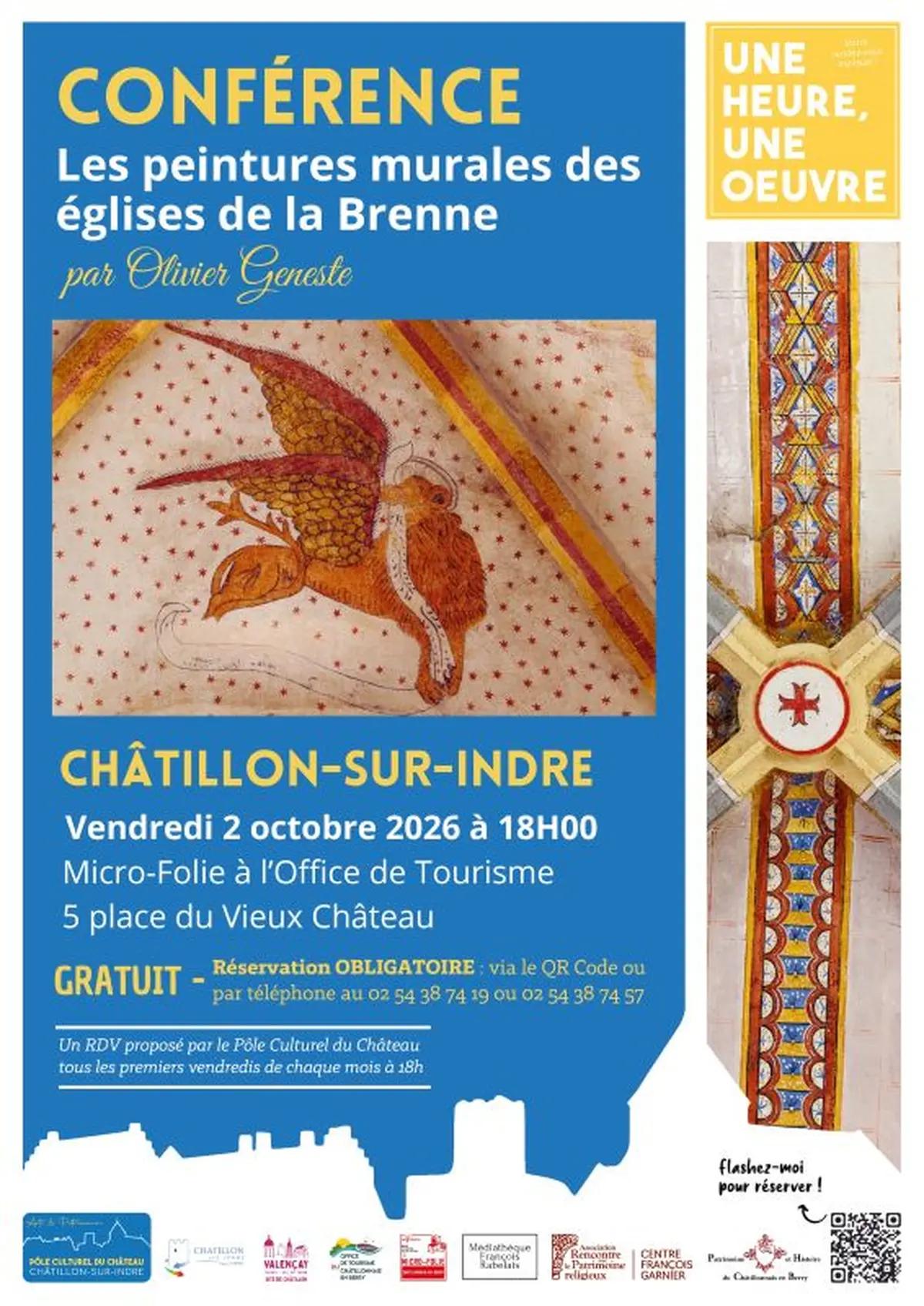 Une heure, une oeuvre : Les peintures murales des églises de la Brenne
