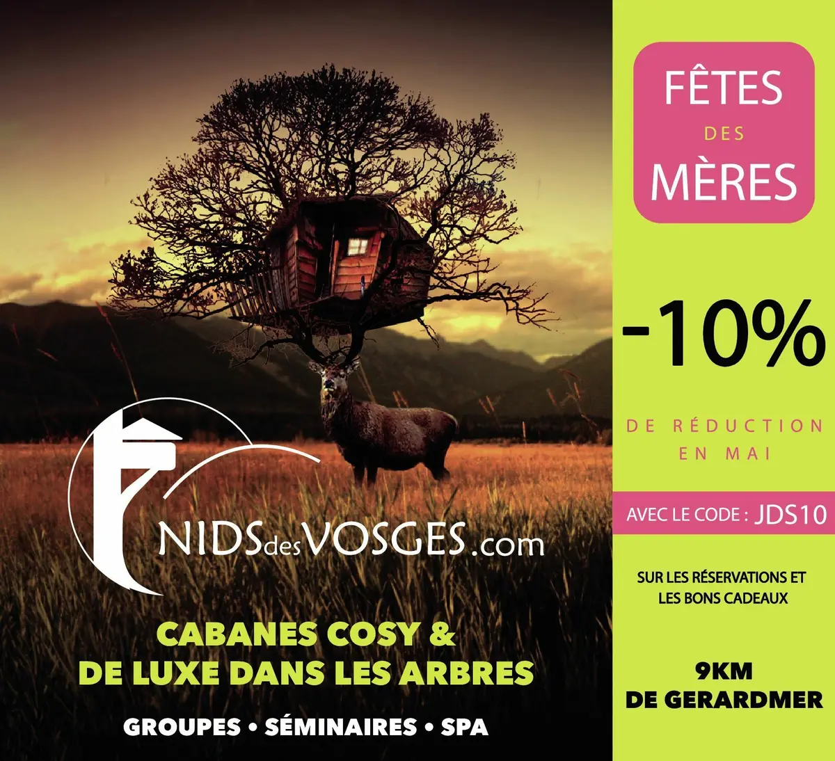 Une offre spéciale pour la fête des mères : 10% de réduction en mai 2024 sur les réservations