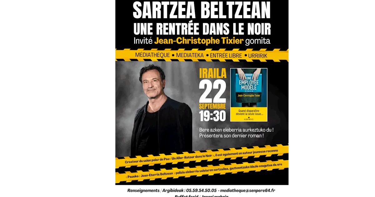 Une rentrée dans le noir : Jean-Christophe Tixier Saint-Pée-sur-Nivelle : date, horaires, tarifs