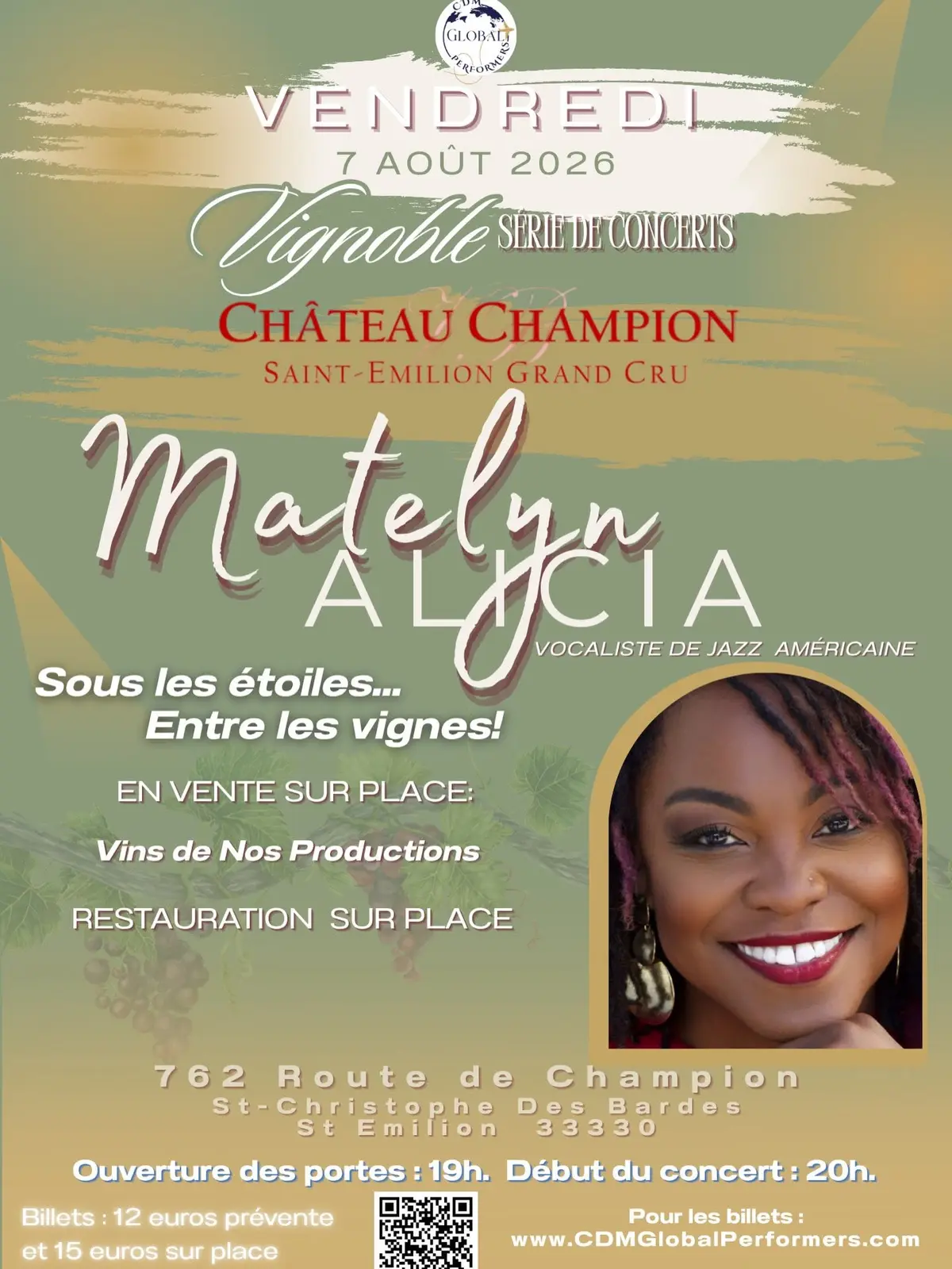 Une soirée d’exception au cœur des vignes au Château Champion !   à Saint-Christophe-des-Bardes