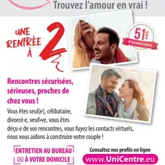 UniCentre : Sortez à deux !