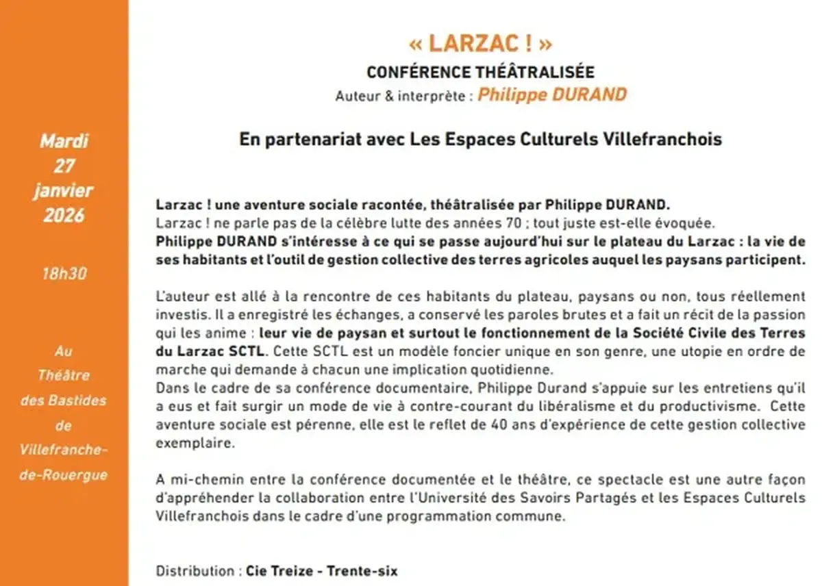 USP - Conférence théâtralisée : Larzac