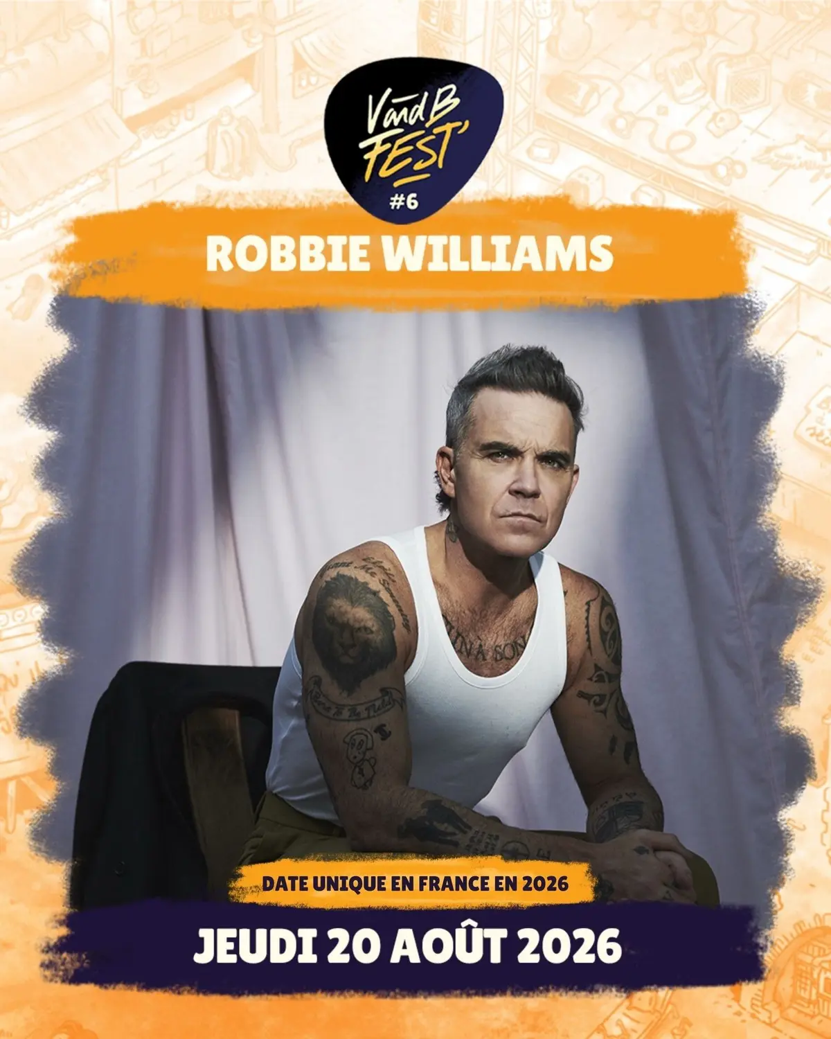 V&B Fest' 2026 : Robbie Williams, Moby et Damso à l'affiche de la nouvelle édition