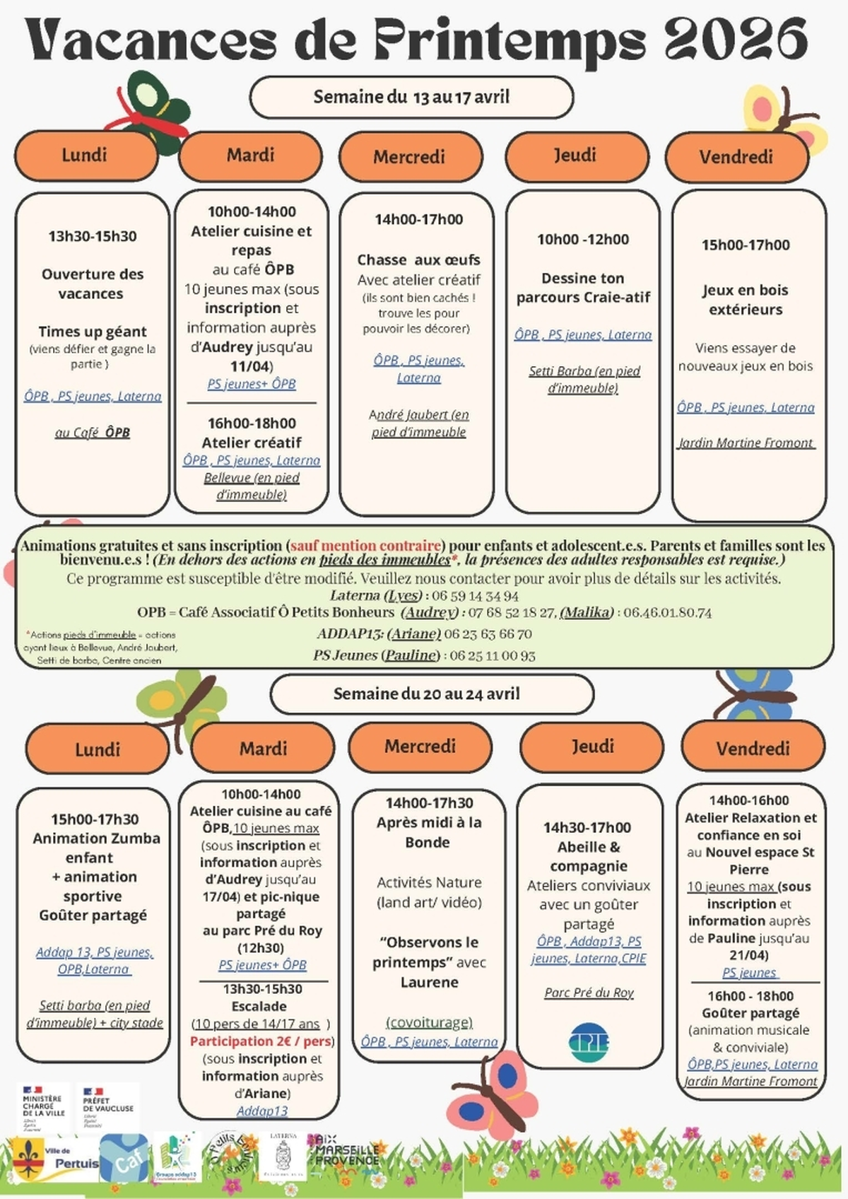 Vacances de Printemps 2026