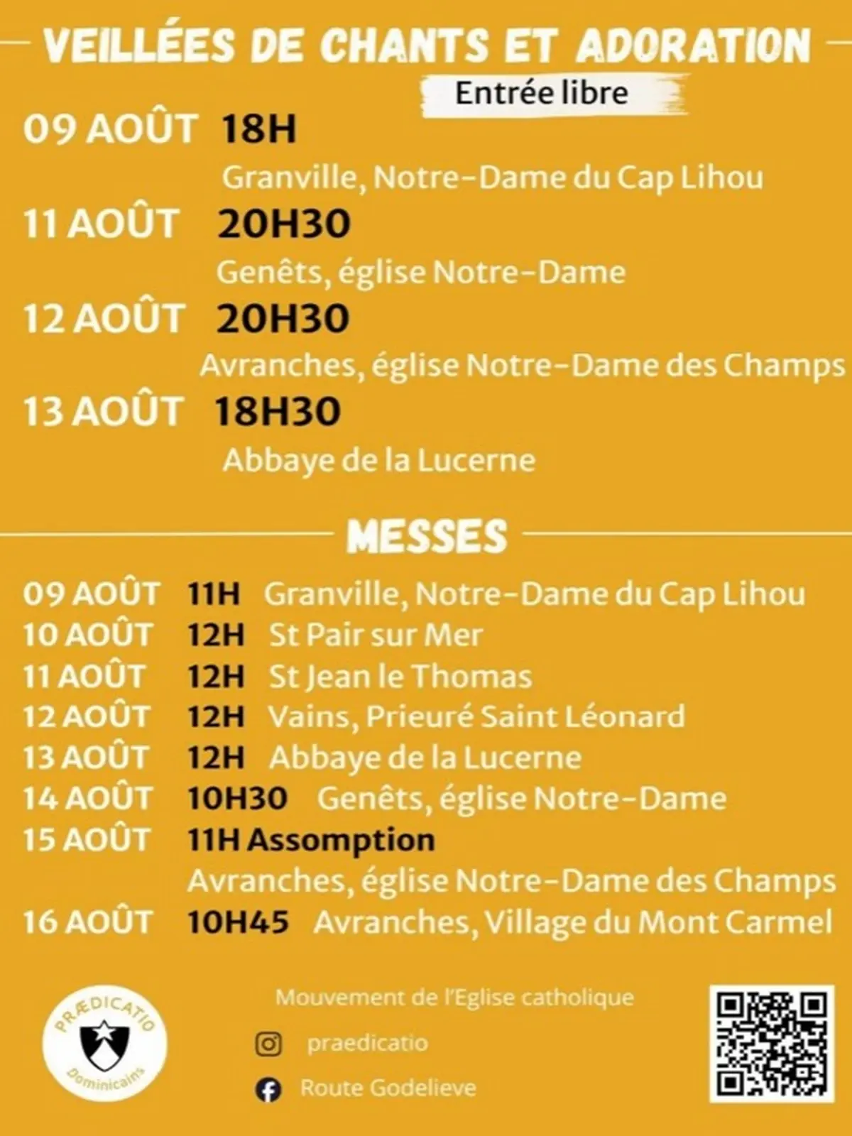 Veillée de chants et adoration par la chorale Godelieve