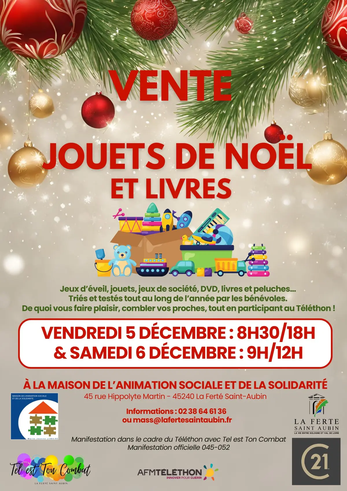 Vente de jouets de Noël et livres