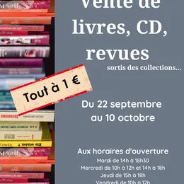 Vente de livres, Cd, revues sortis des collections