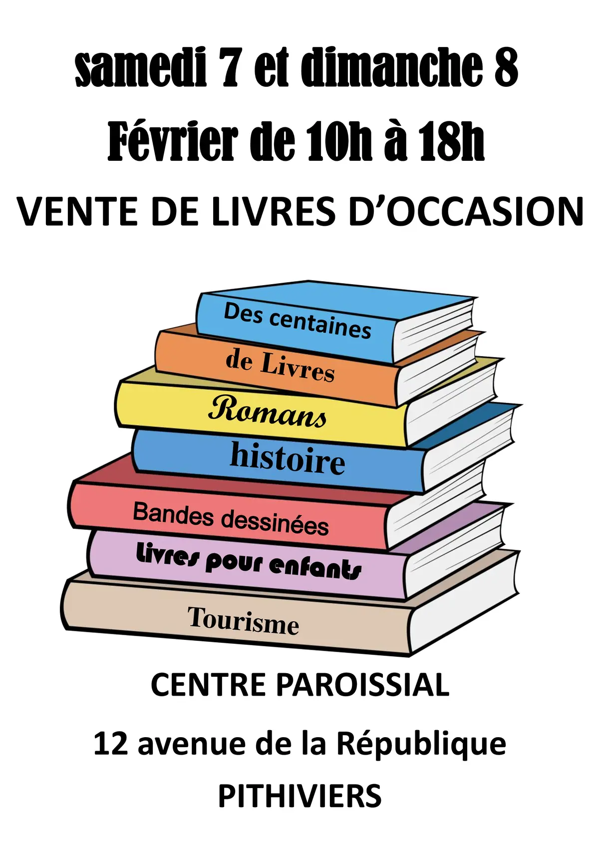 Vente de livres d’occasion à Pithiviers – Romans, BD, jeunesse et histoire