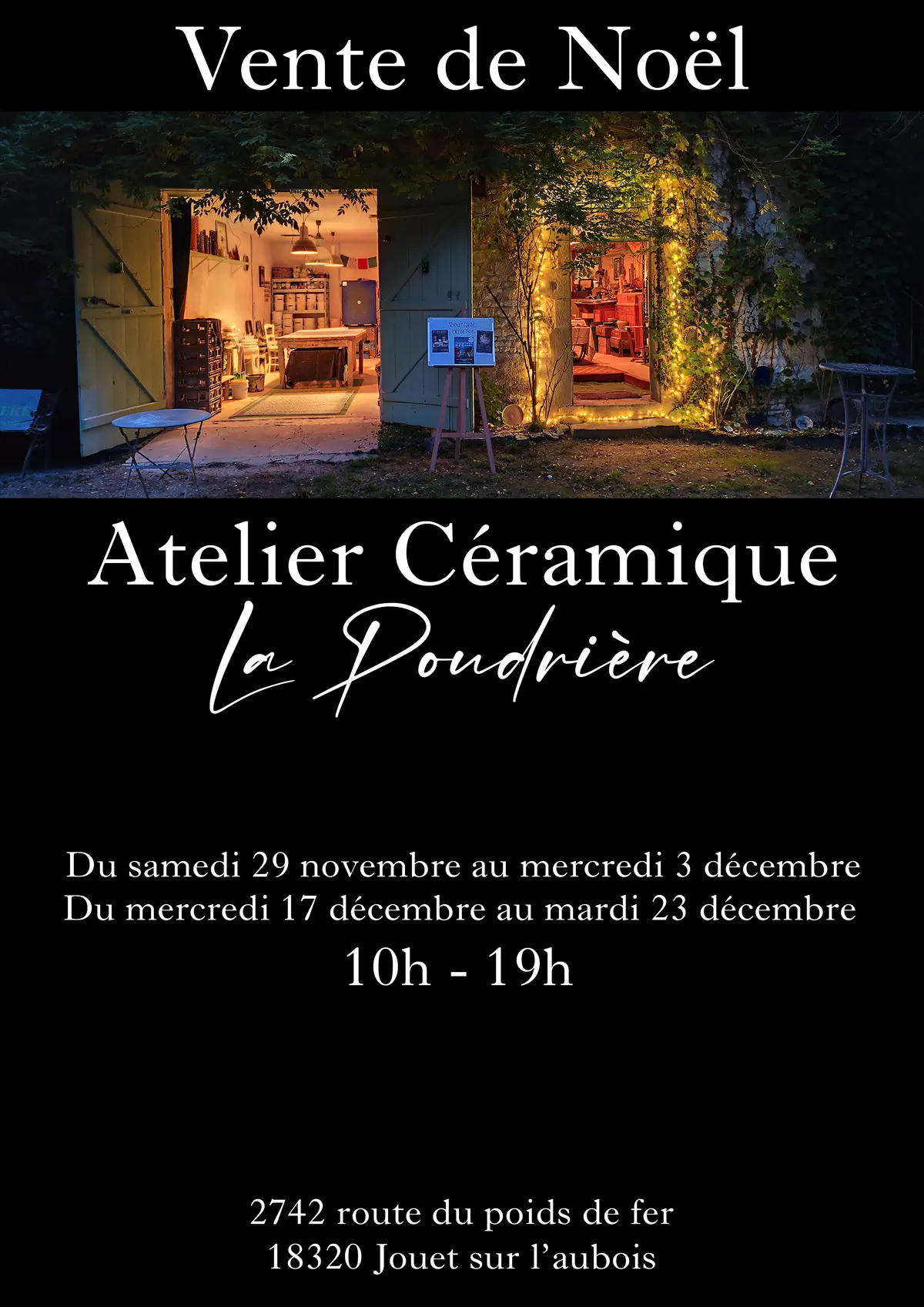 Vente de Noël - Atelier Céramique La Poudrière