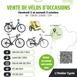 Vente de vélos d'occasion au Vanneau-Irleau