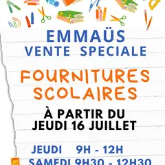 Vente spéciale fournitures scolaires (Emmaüs Brive)