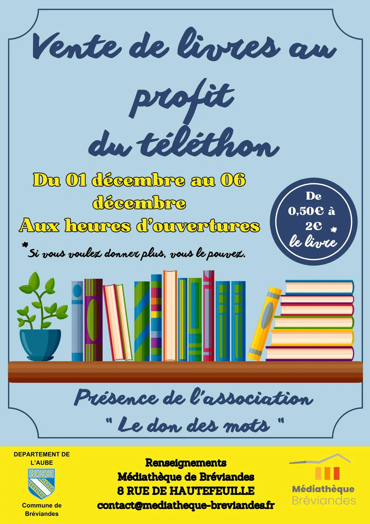 Ventes de livres au profit du Téléthon