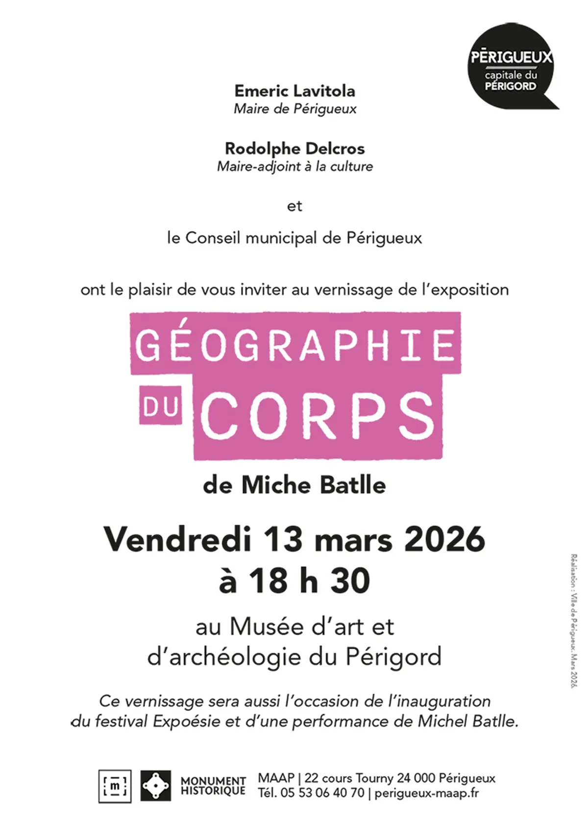 Vernissage Géographie du corps
