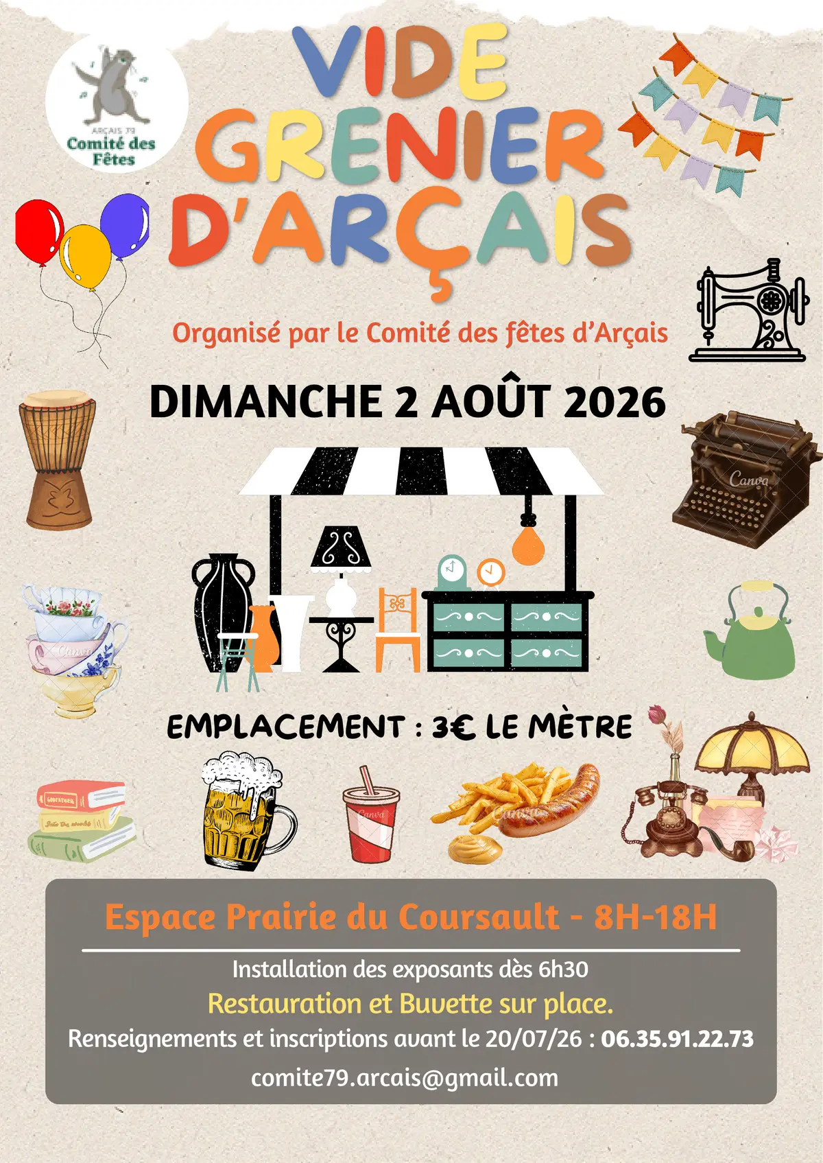 Vide grenier à Arçais