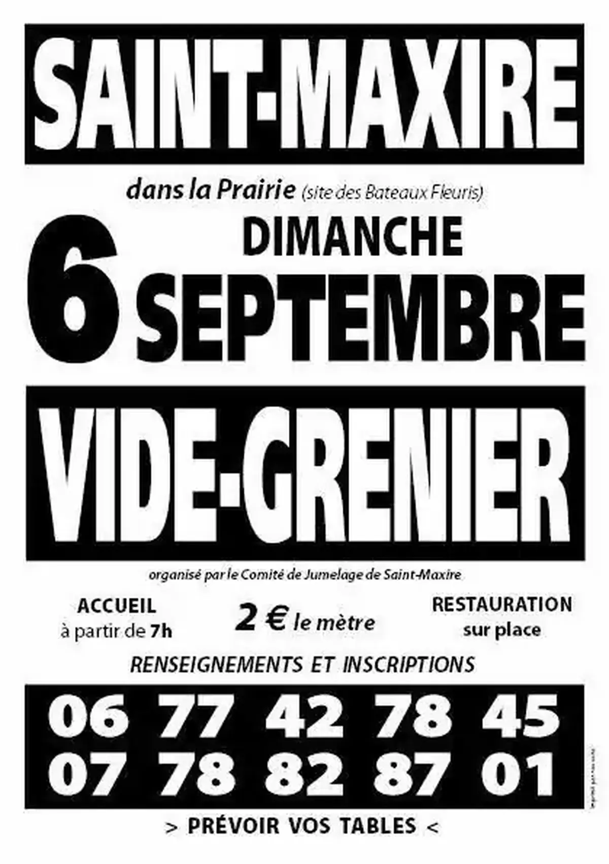 Vide-grenier à Saint-Maxire