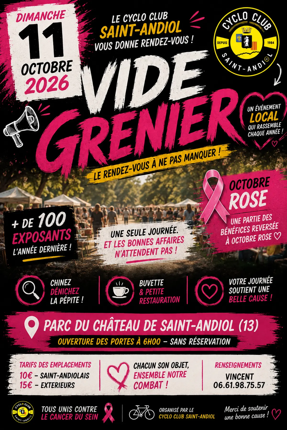 Vide-grenier du Cyclo-Club en soutien à Octobre Rose