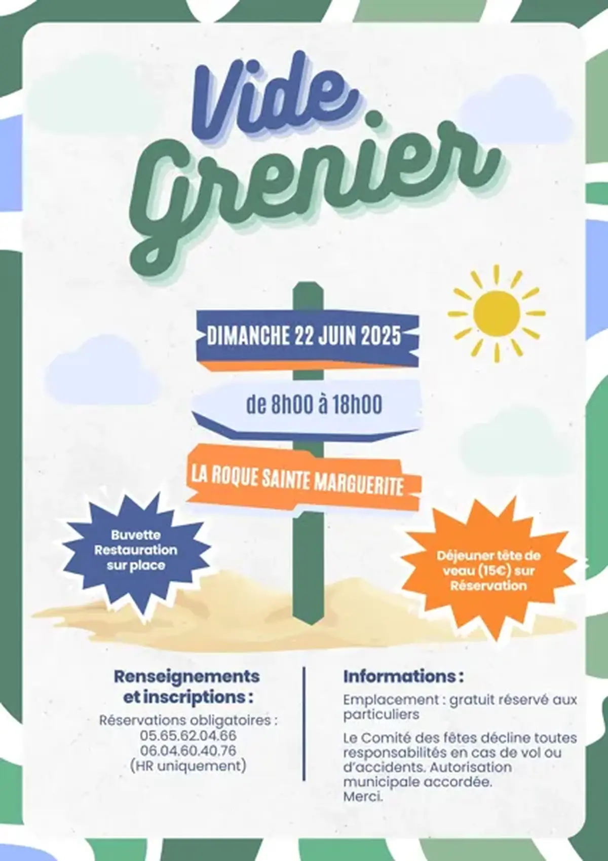 Vide grenier et déjeuner tête de veau