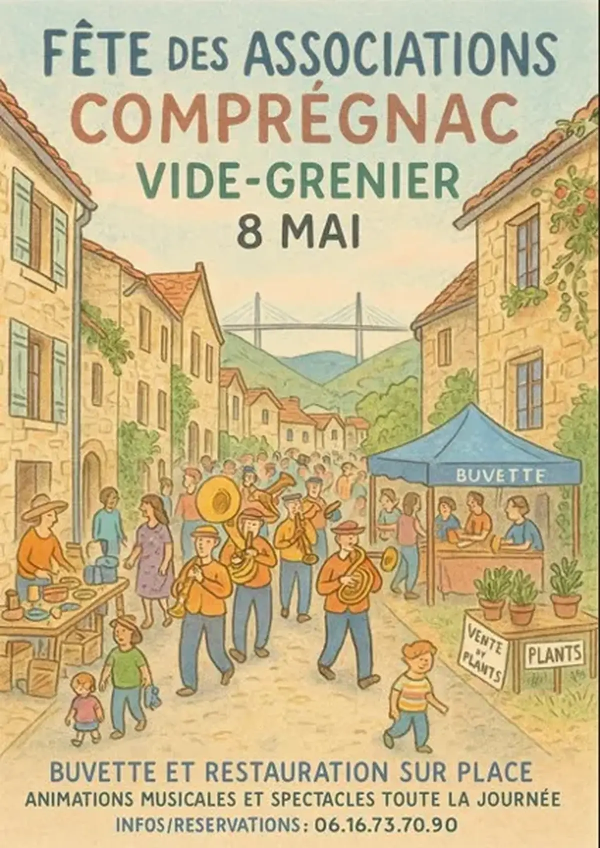 Vide grenier et fête des associations de Comprégnac