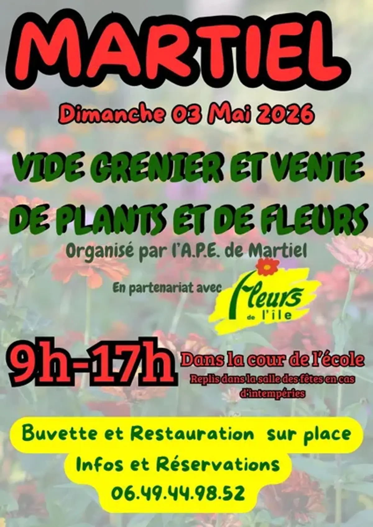 Vide grenier et vente de plants et de fleurs à Martiel