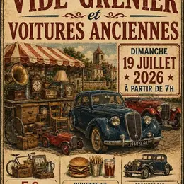 Vide grenier - exposition de voitures anciennes