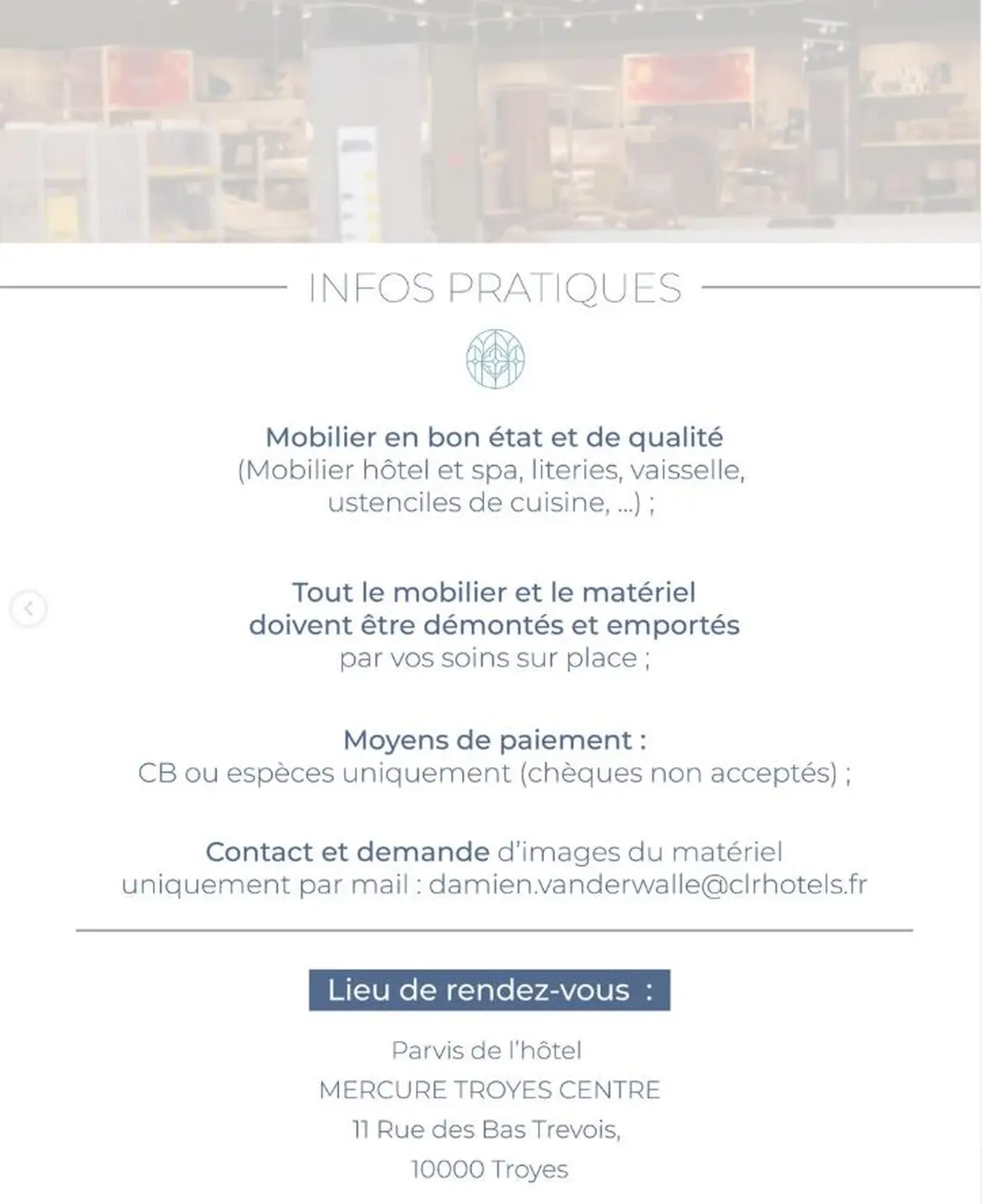 Vide-grenier Hôtellerie &amp; Restauration : tout doit disparaître !