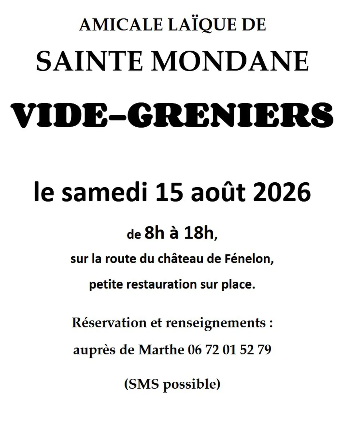 Vide-greniers à Sainte-Mondane