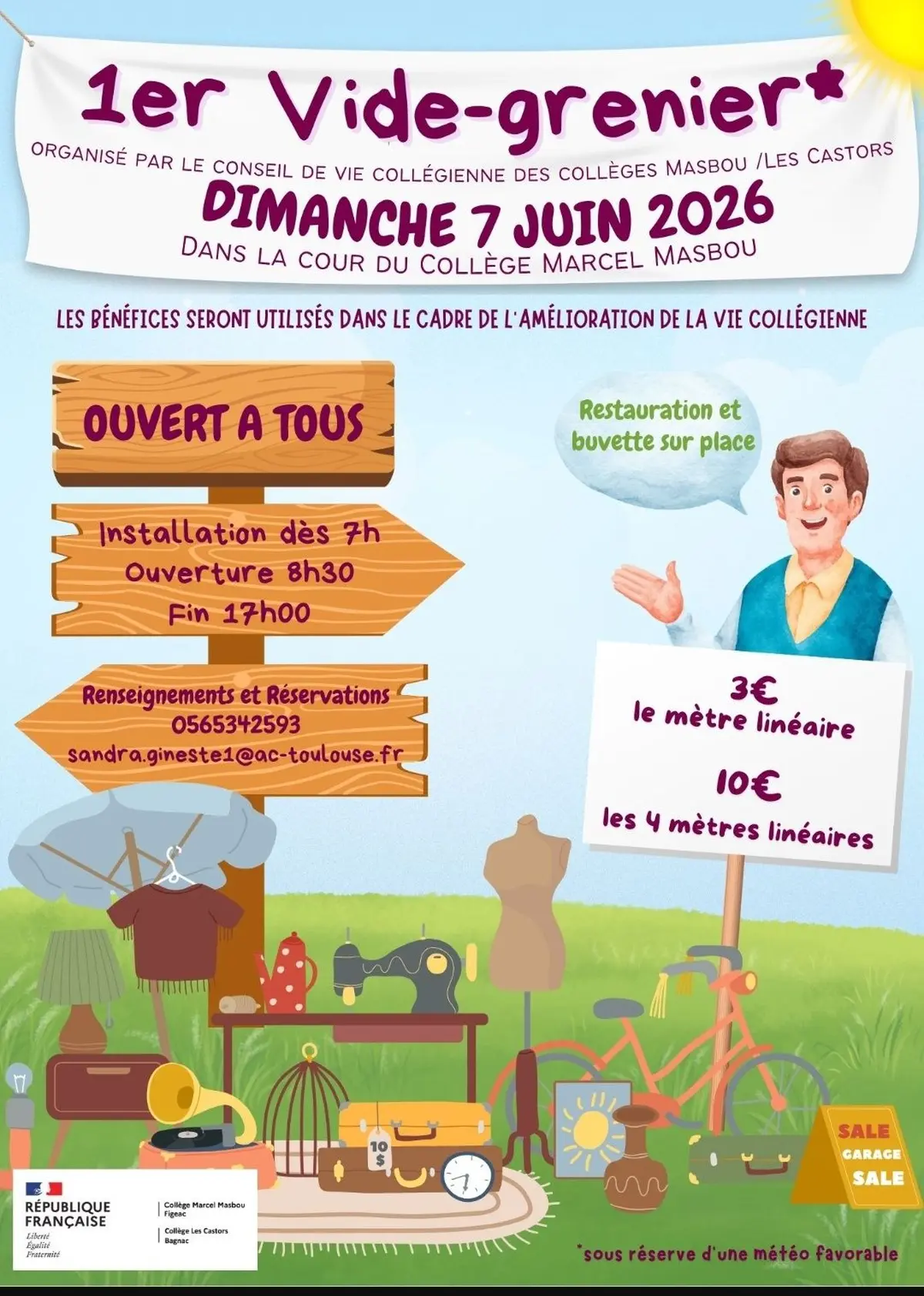 Vide-greniers au collège Marcel Masbou à Figeac