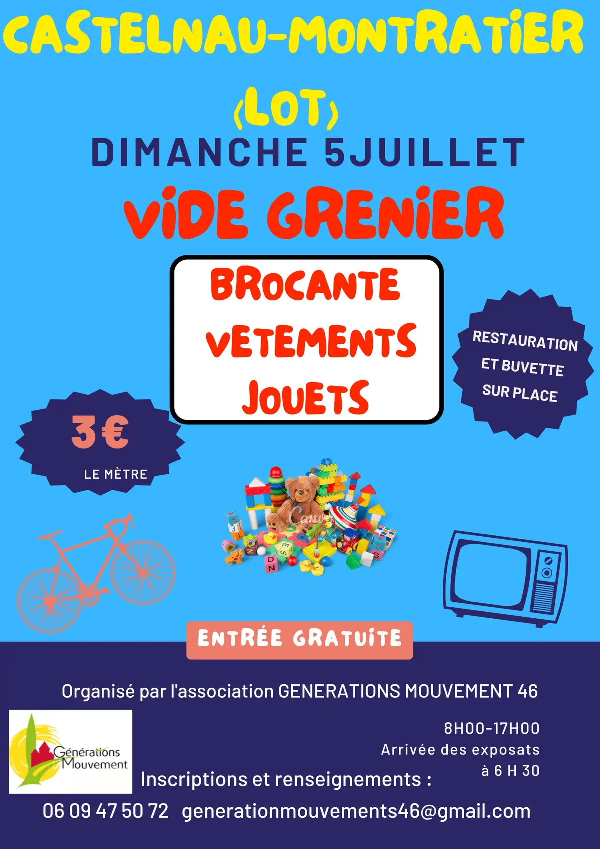 Vide-greniers, brocante, vêtements et jouets