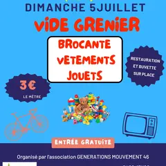 Vide-greniers, brocante, vêtements et jouets