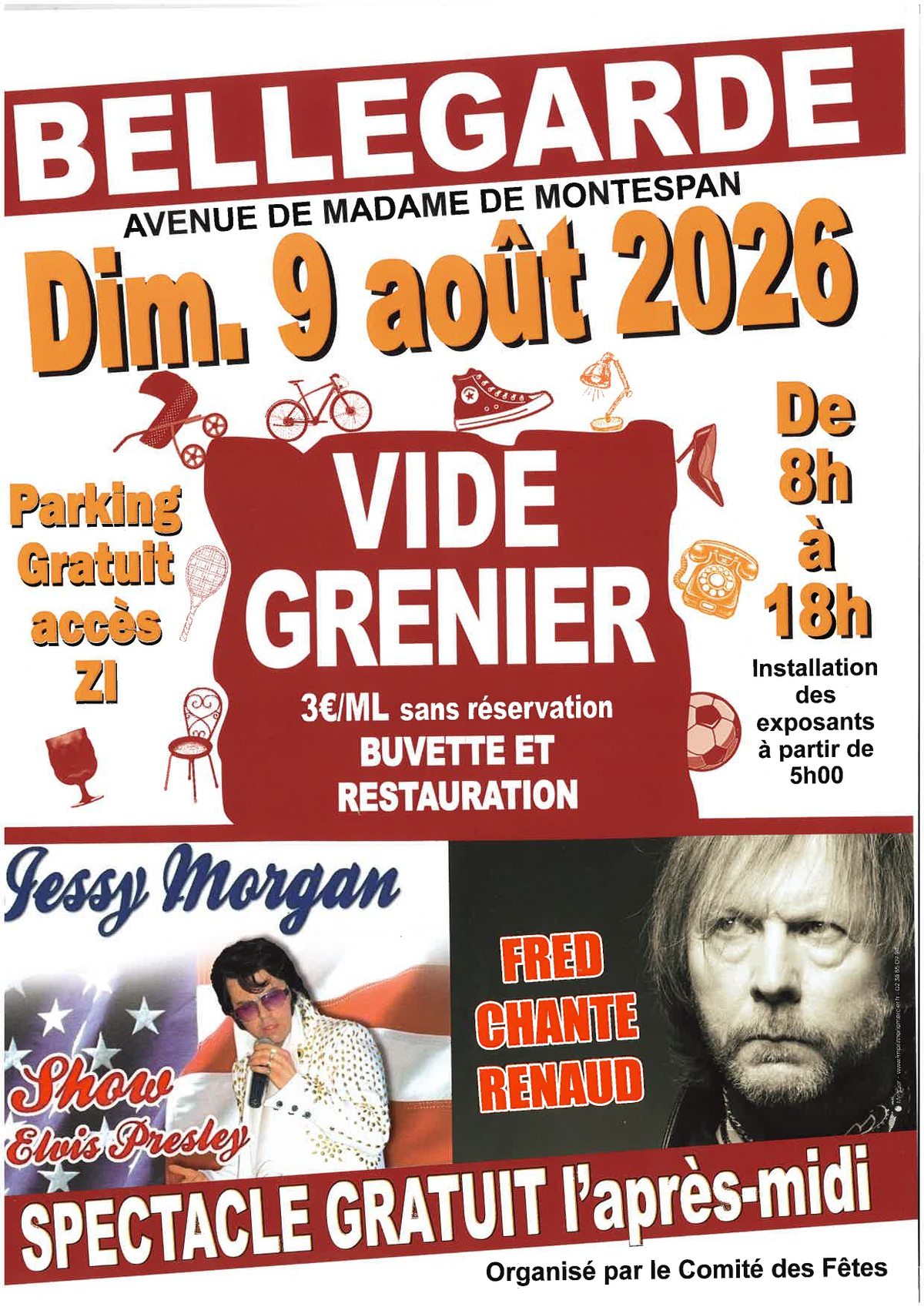 Vide-greniers, musique, ambiance festive, restauration