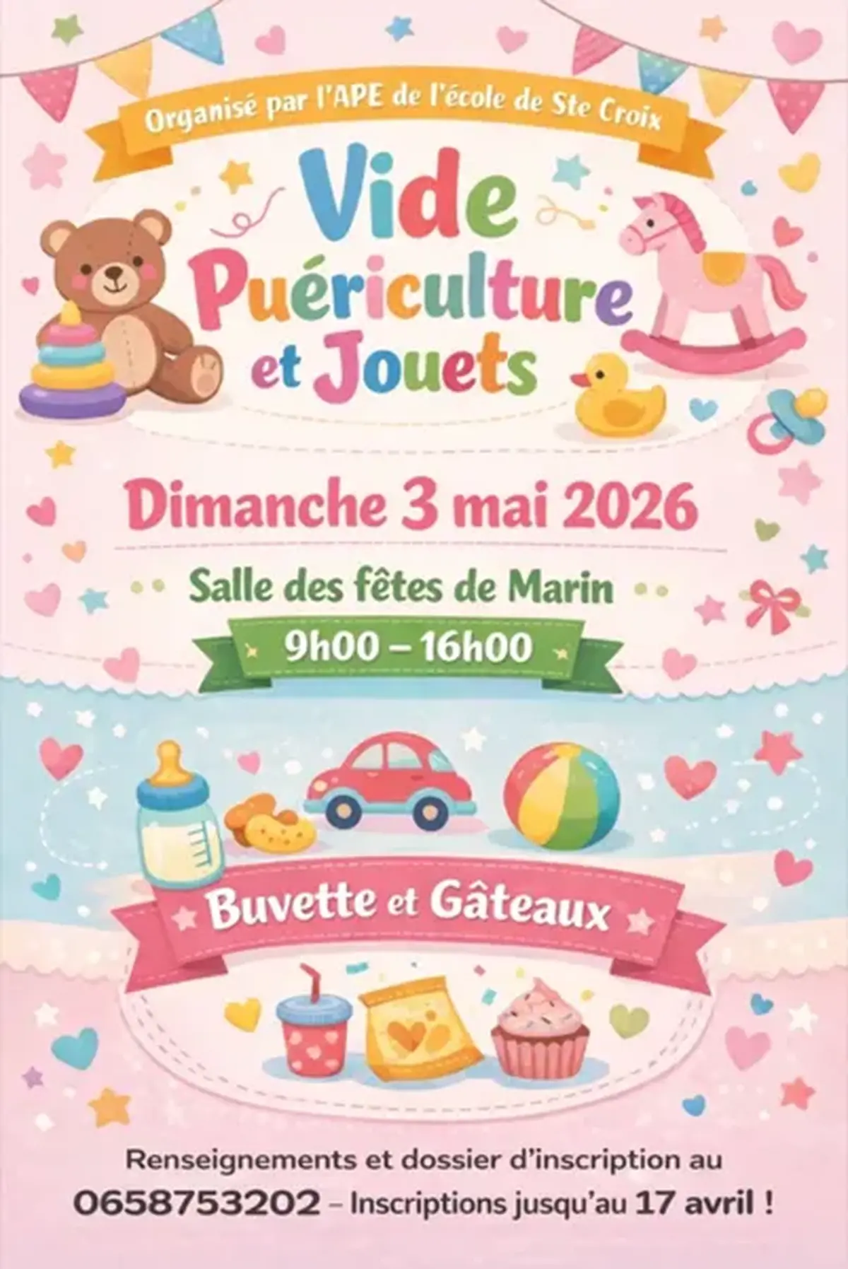 Vide puériculture et jouets par l'APE de Sainte Croix