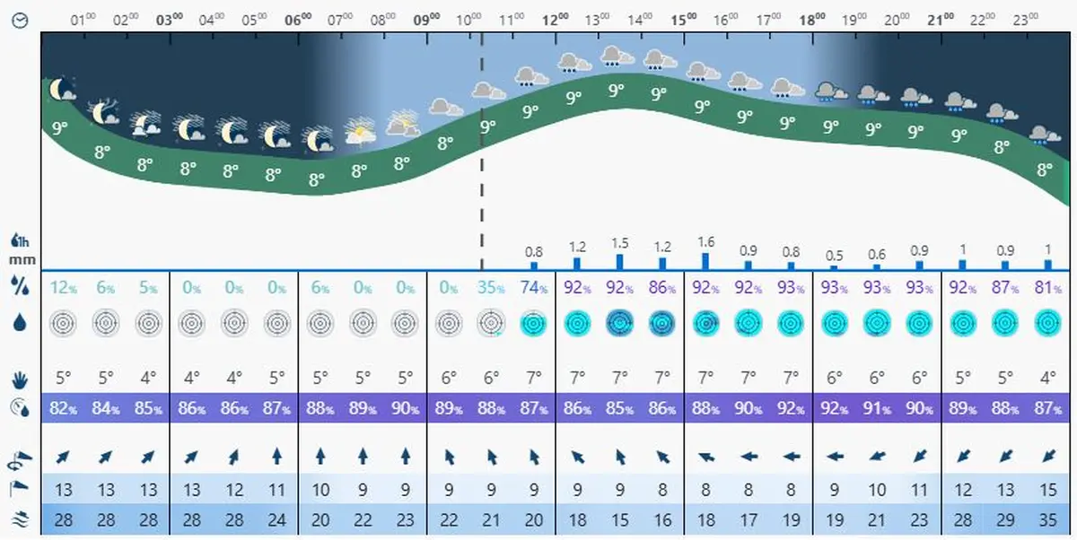Météo Paris - Vendredi 13 février 2026 - Heure par heure