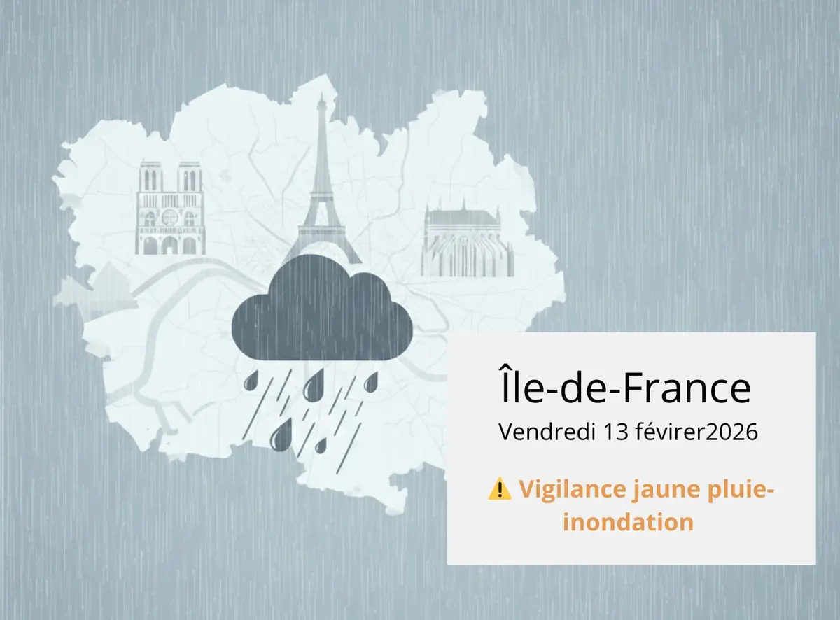 Météo Paris - Vendredi 13 février 2026 - Alerte pluie