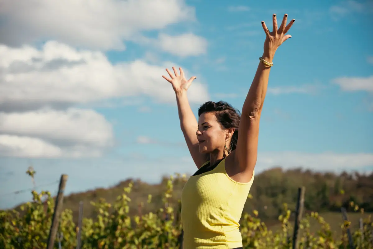 Yoga dans les vignes