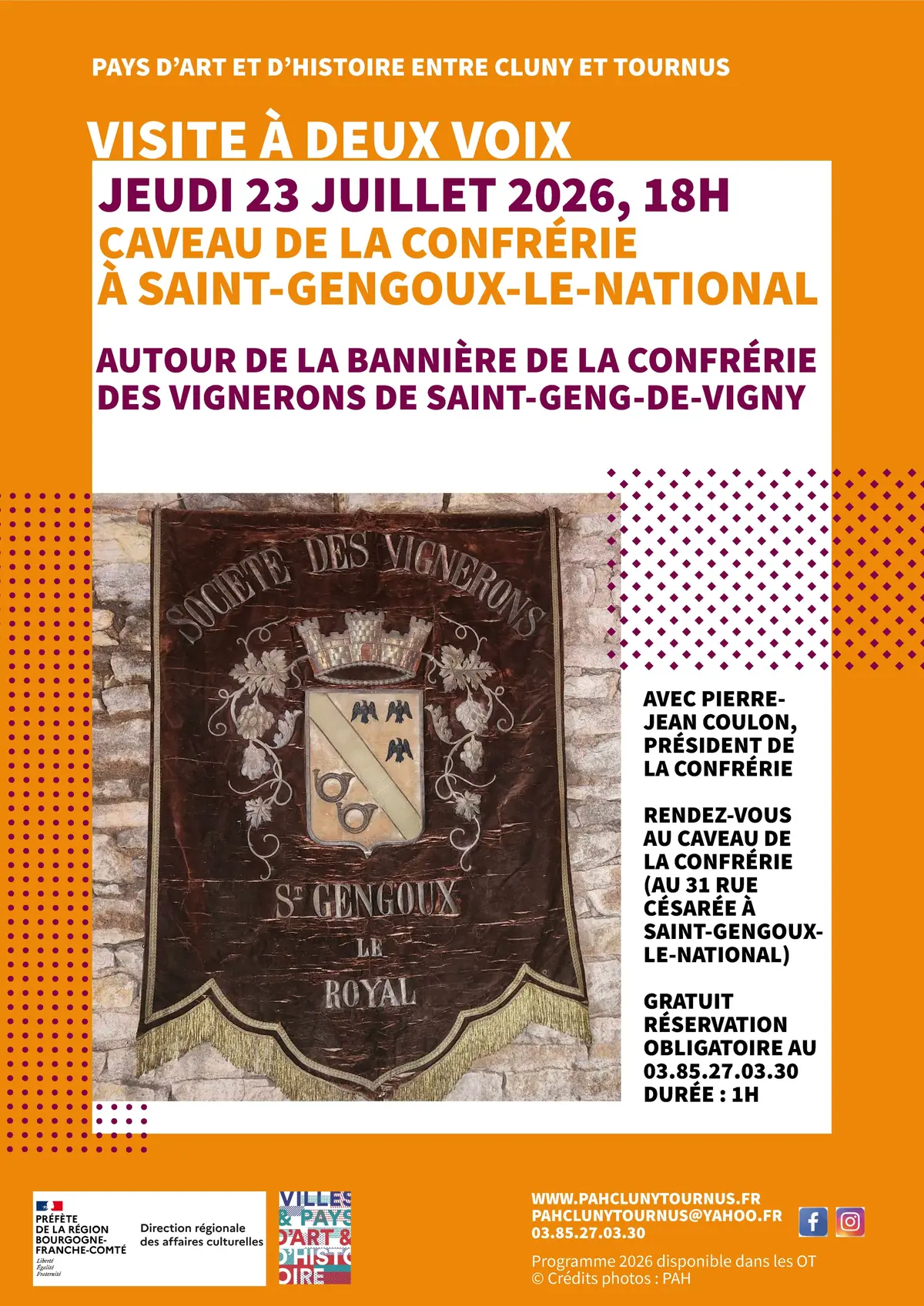 Visite à 2 voix, autour de la bannière de la confrérie de Saint-Geng-de-Vigny