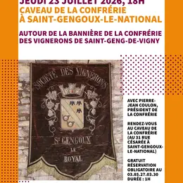Visite à 2 voix, autour de la bannière de la confrérie de Saint-Geng-de-Vigny