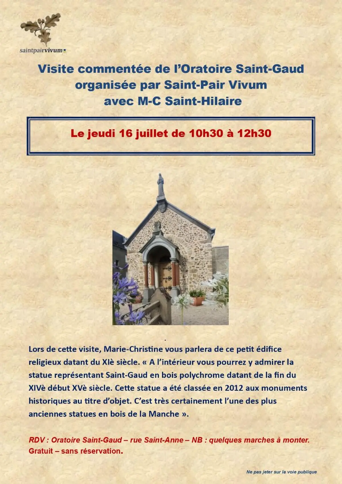 Visite commentée de l'Oratoire Saint-Gaud