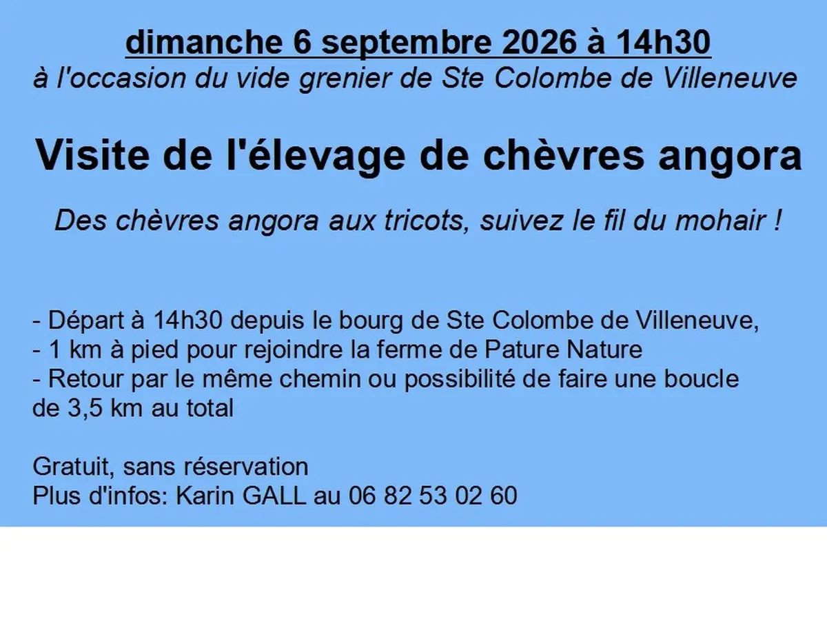 Visite d'élevage de chèvres angora 2026