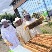 Visite d'un rucher pédagogique à Bois-Anzeray (27)